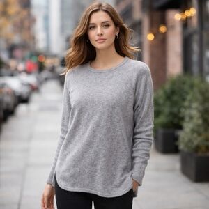 Halogen Wool Cashmere Blend Sweater Soft Lightweight Crewneck Minimalist Cozy